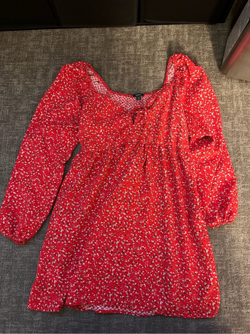 wild fable Red Floral Long-Sleeve Peasant Tunic